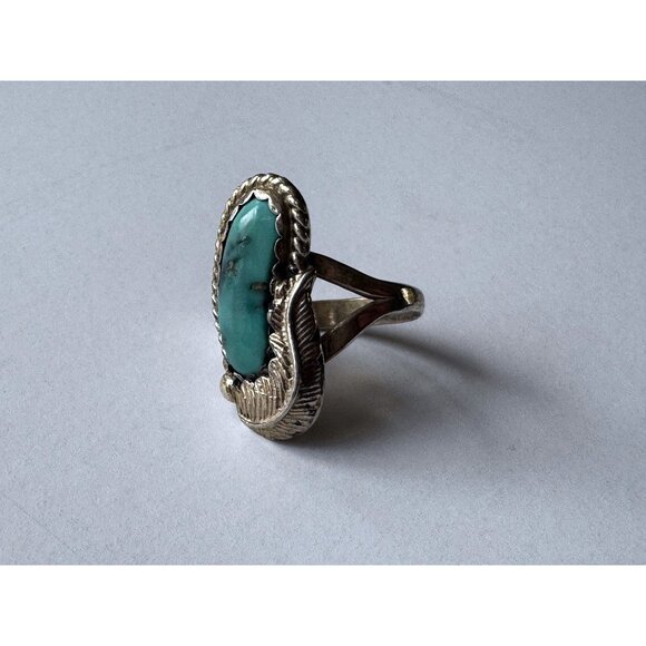 Vintage Sterling Silver Ring Lot — Turquoise, Onyx, Jasper, Modernist 4pc Bundle - Picture 9 of 15